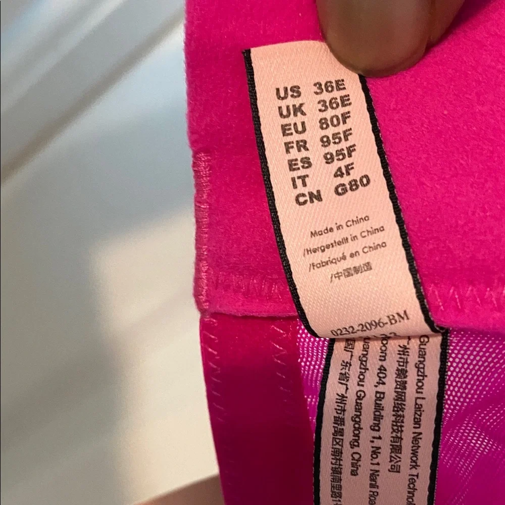 Dobreva Sexy Pink Lace Underwire Bra Size 36E Adjustable Strap